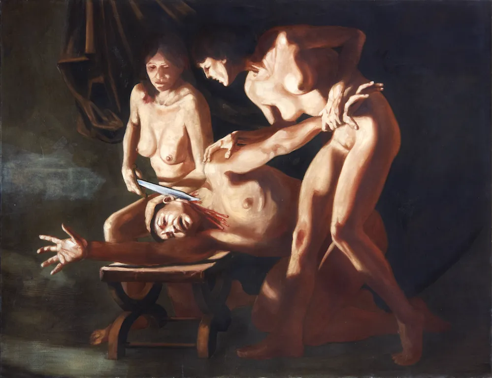 1999 - Luciano Spanó, Judith y Holofernes, óleo sobre tela, 150 x 170 cm